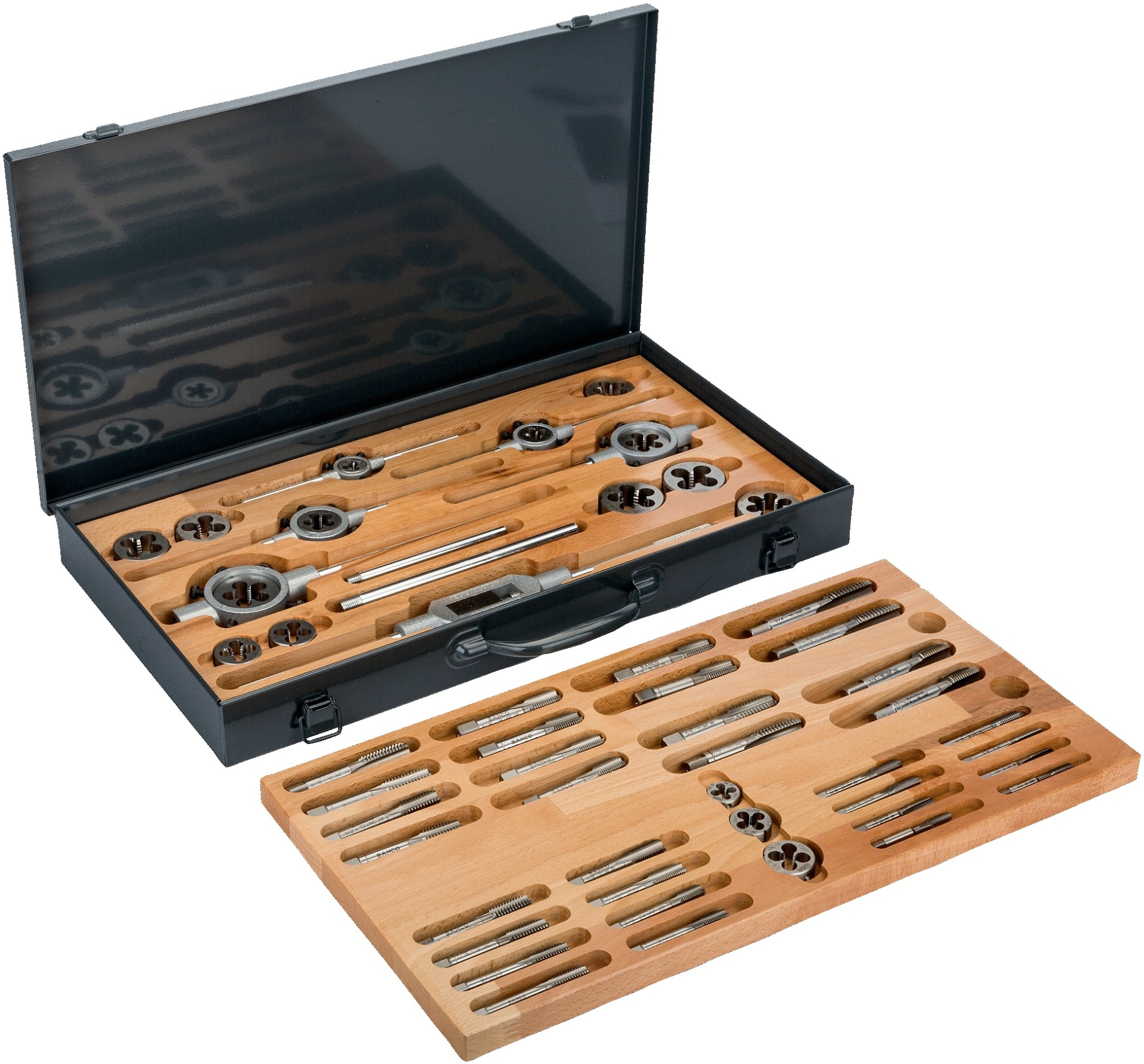 Coffret tarauds filières impériales (tailles en pouces) SAE - INCH - 45 pcs  - pour véhicule américain et anglo-saxon - UO10028 