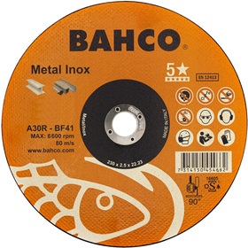 Disque à tronçonner 115x1,6mm pour acier inoxydable et métal Bahco 3911-115-T41-IM
