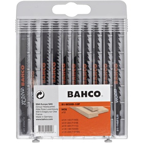 Coffret de 10 lames de scie sauteuse pour le bois et le plastique Bahco 91-WOOD-10P