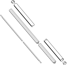 Tube de transmission complet avec tige pour débroussailleuse Stihl FS80, FS90, FS100, FS110, FR35, FR410CE, FR450 et FR480