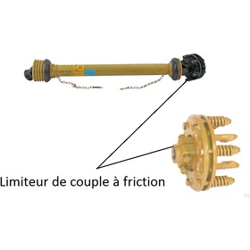 Cardan avec limiteur de couple à friction, longueur 130cm