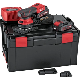 Coffret complet ponceuse orbitale 18 Volts Flex OSE 2-80 18-EC/2.5 Set avec 2 batteries et chargeur