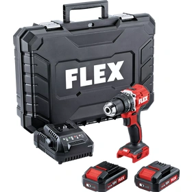 Coffret perceuse à percussion, visseuse dévisseuse compacte Flex PD 2G 18.0-EC LD/2.5 Set à 2 vitesses avec 2 batteries et chargeur
