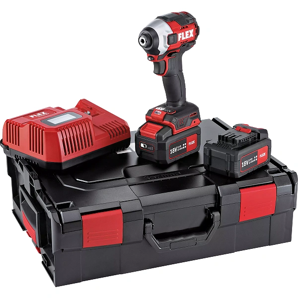 Coffret complet visseuse à percussion 18 Volts Flex ID 1/4" 18.0-EC HD/5.0 Set avec chargeur et 2 batteries