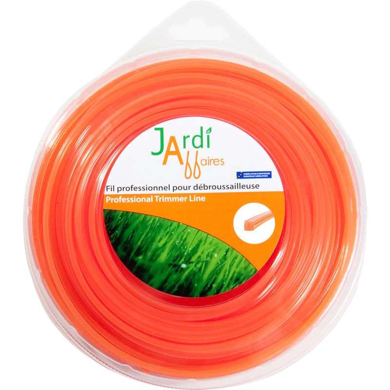 Fil professionnel pour débroussailleuse carré 4mm x 30 mètres